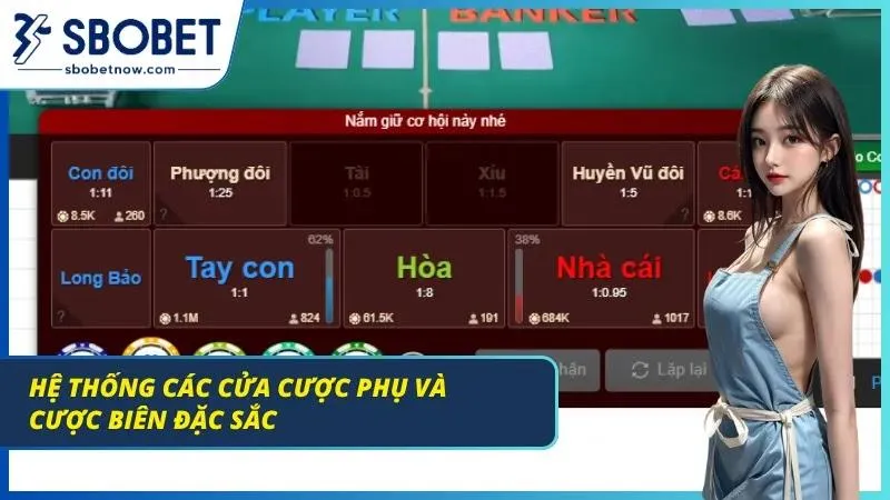 Baccarat SBOBET – Cẩm Nang Chinh Phục Bàn Cược Từ Chuyên Gia Nhiều cửa cược phụ với tỷ lệ thưởng hấp dẫn đa dạng