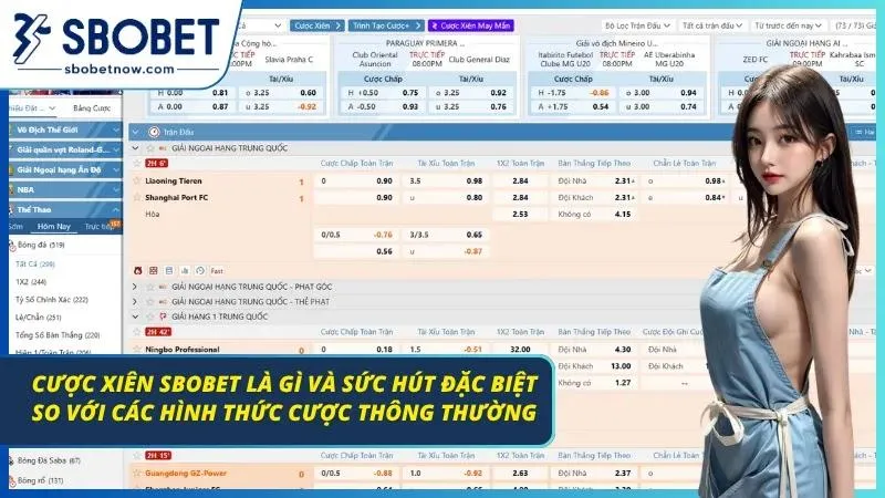 Cược Xiên Cùng Bí Quyết Chơi Bất Bại Tại Nhà Cái SBOBET Bảng hiển thị tỷ lệ tổng hợp trực tuyến trên nền tảng thể thao.