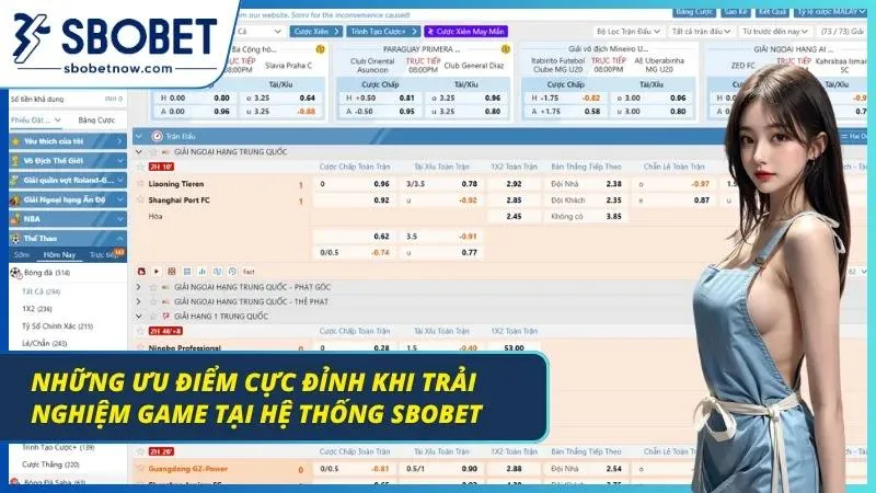 Cược Xiên Cùng Bí Quyết Chơi Bất Bại Tại Nhà Cái SBOBET Màn hình giao diện chơi game cược mượt