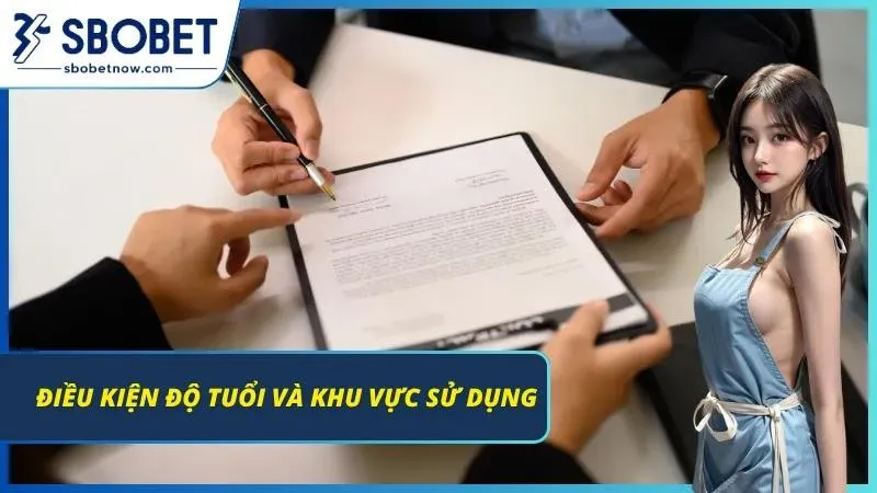 Đăng ký SBOBET 2026 – Cách Tạo Tài Khoản Cược Thủ An Toàn Minh họa điều kiện độ tuổi và khu vực được phép sử dụng