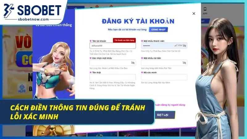 Đăng ký SBOBET 2026 – Cách Tạo Tài Khoản Cược Thủ An Toàn Người dùng nhập thông tin chính xác để tránh lỗi xác minh