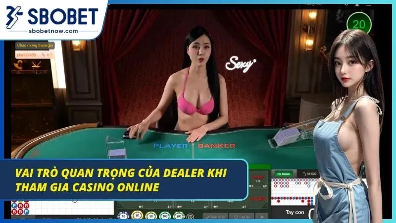 Đội ngũ Dealer người thật tương tác và điều phối kết quả sòng bạc trực tuyến. 